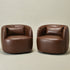 Ashlie Faux Leather Swivel Chair - Brown Modern Swivel Chair | Swivel Accent Chairs | Kinwell Furniture | Swivel Armchairs